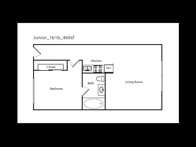 Junior 1x1 floor plan
